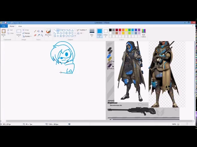 Drawing Queen Aleena as Ana from Overwatch